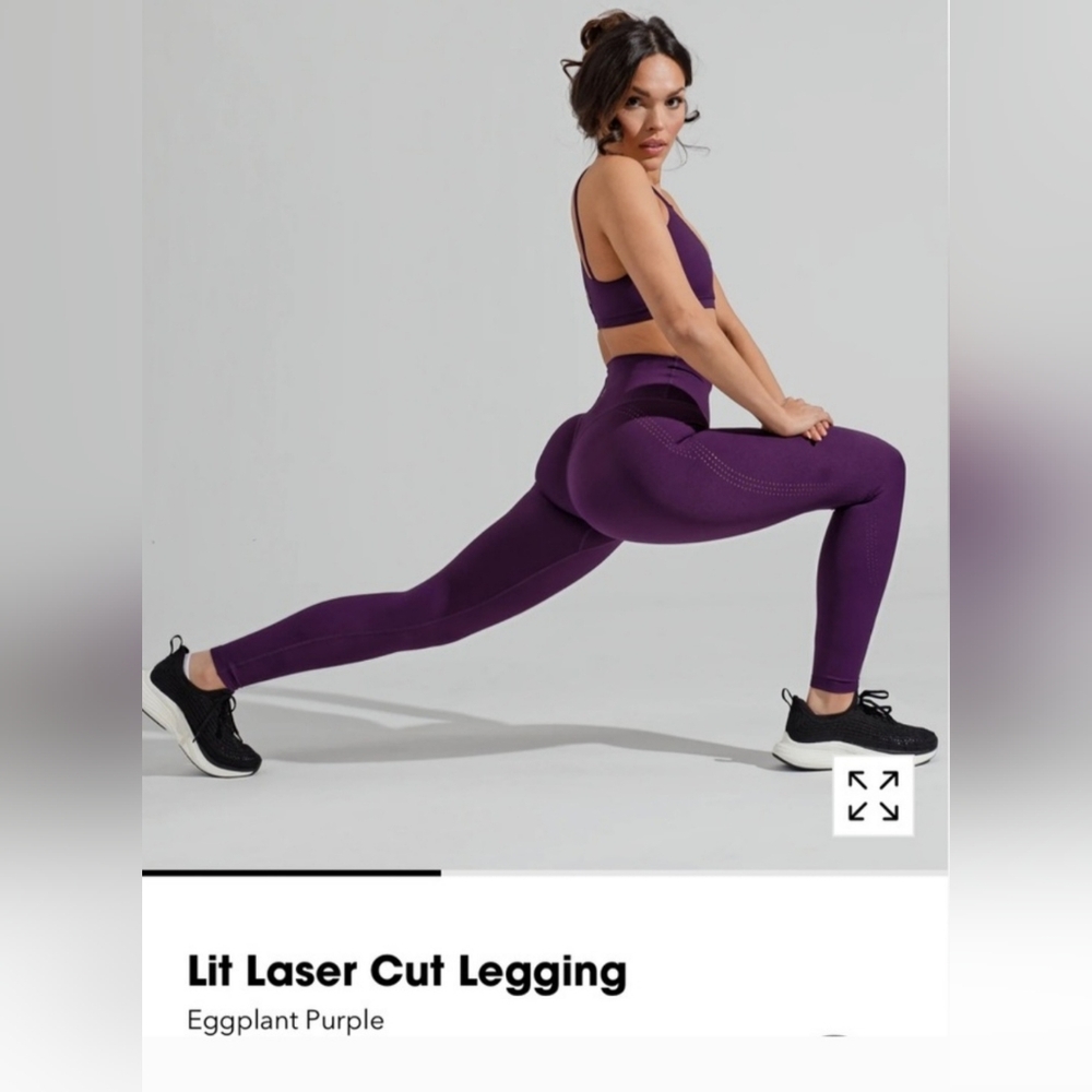 Buffbunny Lit Laser Cut Legging - Eggplant Purple, Size XL, NWT